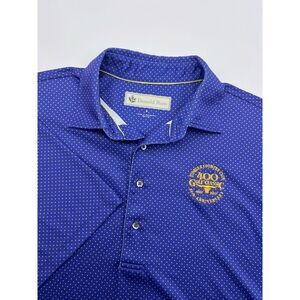 Donald Ross Polo Mens M Purple/Yellow Polka Dot Performance Golf Geometric‎